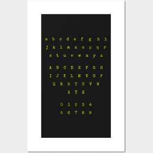 Lemon Green Typewriter Letters and Numbers Posters and Art